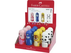 Puntenslijper en Gum Faber-castell Diermotieven display 12 stuks