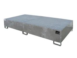 opvangbak,v. 2xIBC,opvangvol. 1000l,HxBxD 435x2650x1300mm,m. rooster - 1