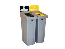 Slim Jim Recyclingstation Frans Deksel Gesloten Zwart Flessen Geel