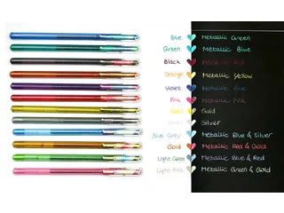 Gelschrijver Pentel K110 Dual medium metallic assorti 8 kleuren - 4