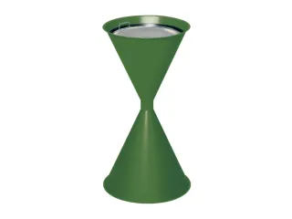 Zandasbak Staalplaat 730x400mm Ronde Trechter Verzinkt Ral6001 - 1