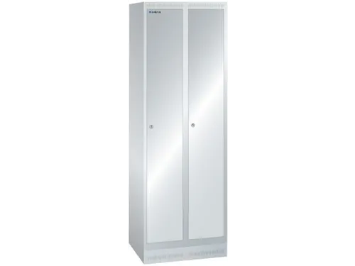 garderobekast,HxBxD 1800x600x500mm,2vak,vak B 300mm,cil.-slot,sokkel