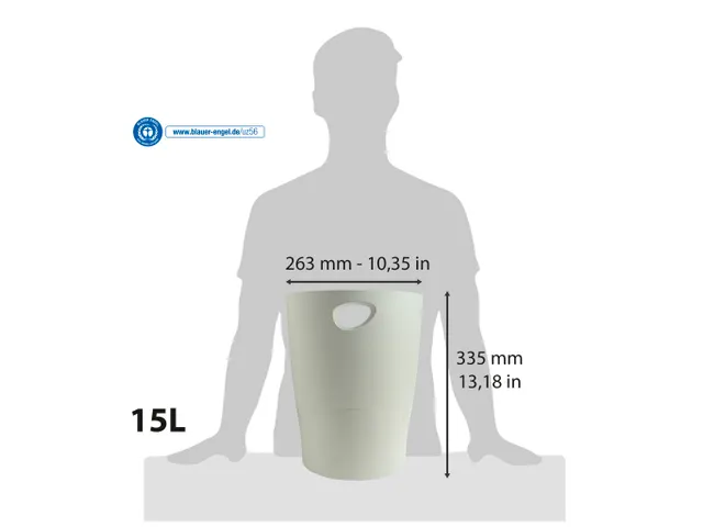 Papiermand Ecobin 15 Liter Grijs