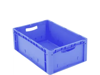 Euronorm Stapelkrat Pp 220x600x400mm Wanden/bodem Gesloten Blauw 44l - 2