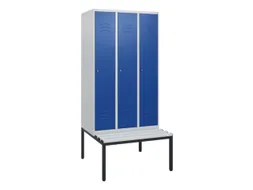 locker met bank,HxBxD 1950x900x815mm,3vak,vak B 300mm,cil.-slot