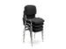 Chaises visiteur 4 pieds 475x415mm Assise tissu noir Dos maille Tube