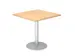 vergadertafel,HxBxD 745x800x800mm,vierkant,schotelvoet zilverkleurig