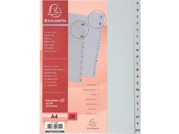 tabbladen voor ft A4 PP A-Z 20-delig grijs 11-gaats