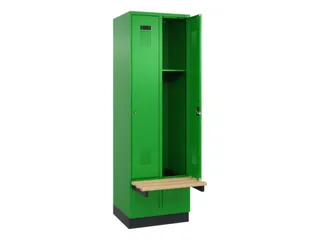 locker met bank,HxBxD 1950x600x815mm,2vak,vak B 300mm,cilinderslot - 1