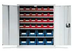 Wandkast Staalplaat 780x690x285mm Incl. 32 Magazijnbakken Pe Ral 7035