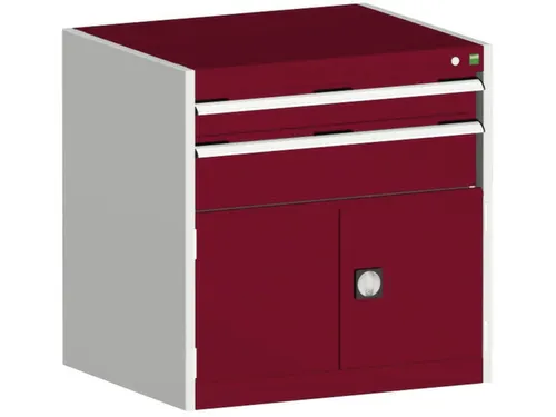 ladekast HxBxD 800x800x750mm 2laden RAL7035 front RAL3004