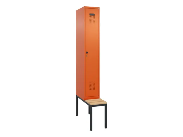 locker met bank,voor scheiding van kleding,HxBxD 2120x300x815mm,1vak