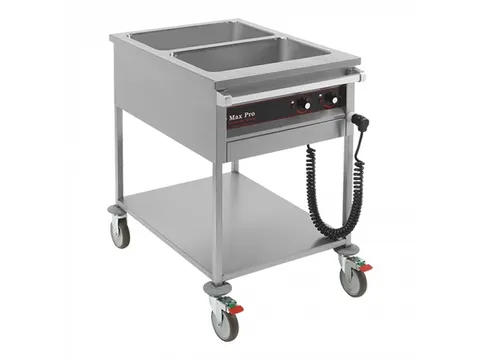 Max Pro Bain marie wagen RVS 2x 1/1 GN 200mm