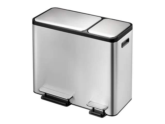 EcoCasa pedaalemmer 30 Liter +15 liter Mat RVS EKO