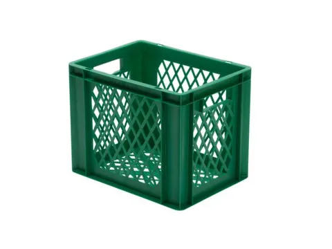 Euronorm-Stapelbak 29l 320x 400x 300mm Wanden/Bodem Opengewerkt Groen