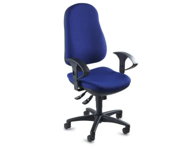 bureaustoel,synchroonmech.,zitting stof blauw,zitting H 420-550mm