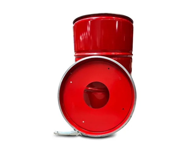 The Binbin Plastic met inwerpopening 200 Liter Rood