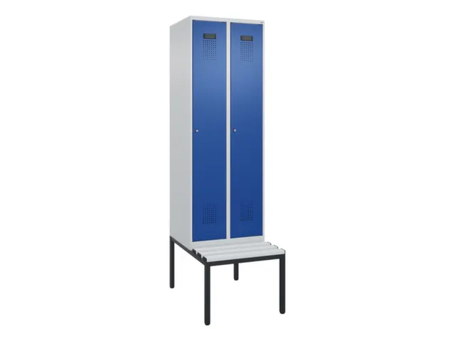 locker met bank,voor scheiding van kleding,HxBxD 2120x600x815mm,2vak