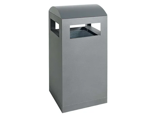 afvalbak,v. buiten,90l,HxBxD 1050x450x450mm,legbord,romp staal RAL7016