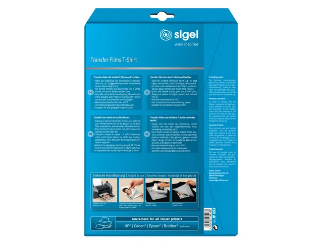 inkjetfolie A4 Transfer blanco 6 vel voor donkere kleding/textiel