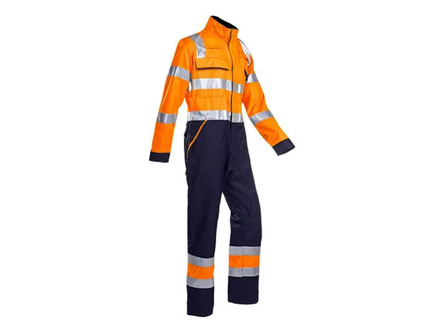 Sioen Mornant coverall, fluo oranje/marineblauw, maat 48, per stuk