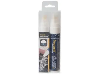 Securit Waterproof Krijtmarker Large Wit, Etui Met 2 Stuks - 1