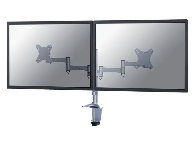 Monitorarm FPMA-D1330D 2 Schermen tot 27 Inch Klem en doorvoer Zilver