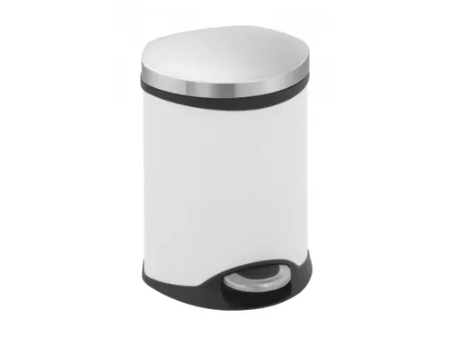 Pedaalemmer Shell Bin 6 Liter Wit Mat RVS