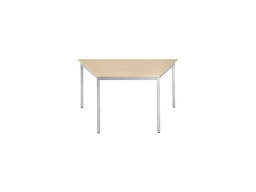 Tafel Trapeziumvormig 140x70 Cm Frame Aluminium Blad Esdoorn