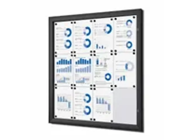 OUTLET Vergrendelbaar Mededelingenbord Indoor/ Outdoor 12xA4 Zwart