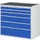 ladekast 1035x1145x650mm 6laden cilinderslot RAL7035 RAL5010 metaal