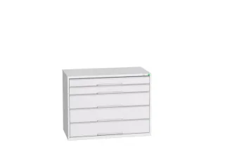 ladekast HxBxD 800x1050x550mm 5laden romp RAL7035 front RAL7035 - 1