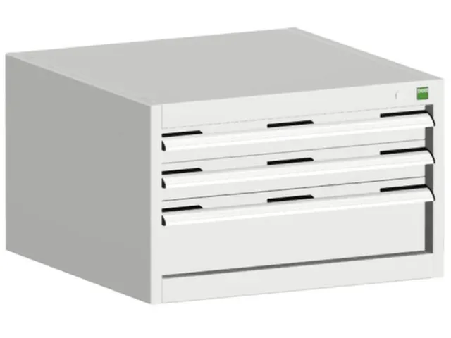 ladekast HxBxD 400x650x525mm 3laden RAL7035 front RAL7035