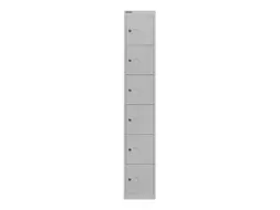 lockerkast,HxBxD 1802x305x457mm,1x6vakken,cil.-slot,romp lichtgrijs