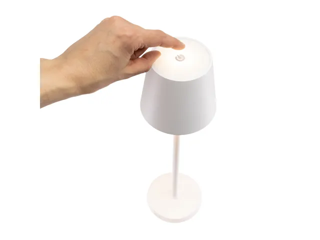 Securit Tafellamp Feline LED Wit oplaadbaar USB dimbaar