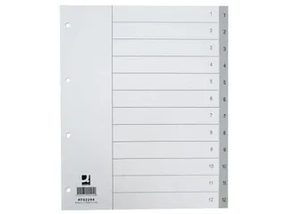 Tabbladen PP Set 1-12 Met Indexblad A4 11-Gaats Grijs - 1