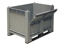 Stapelcontainer Pp 850x1200x800mm 550 liter 2Sledepoten Met klep Grijs