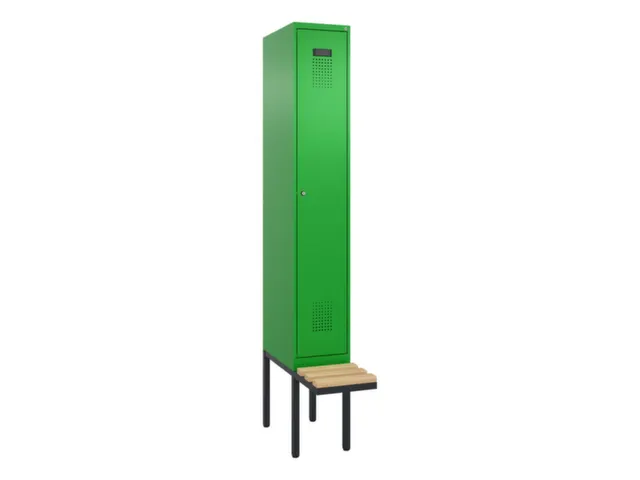 locker met bank,voor scheiding van kleding,HxBxD 2120x300x815mm,1vak