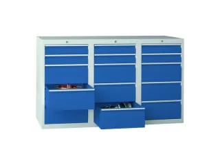 ladekast HxBxD 900x1500x500mm 15laden RAL7035 front RAL5010 - 2