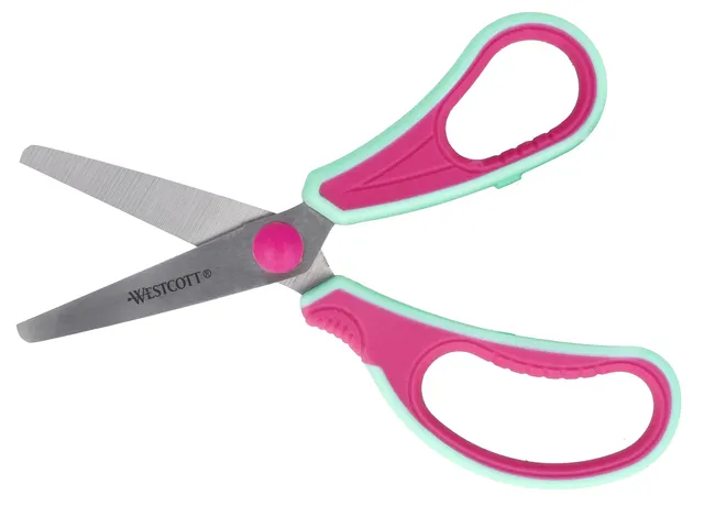 Kinderschaar Westcott Gripeeze 14cm rood / l.blauw ronde punt