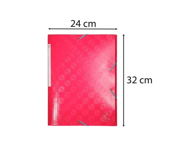 Elastomap 1928 met 3 kleppen A4 rugetiket framboos karton