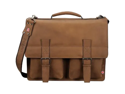 aktetas Alassio Earl leder licht bruin