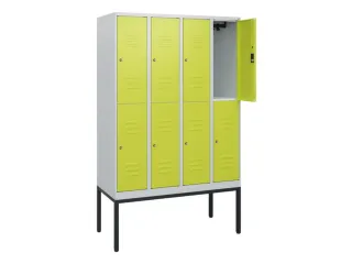 dubbeldekse locker,HxBxD 1950x1200x500mm,4x2vak.,vak B 300mm,cil.-slot - 2