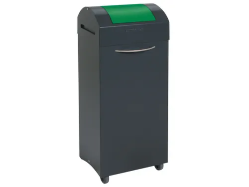 Afvalbak 75 Liter 840x380x320mm Plaatstaal 2 Wielen Klep Groen