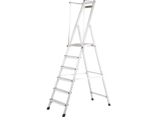 platformladder bordes HxBxD 1490x400x400mm 6treden aluminium