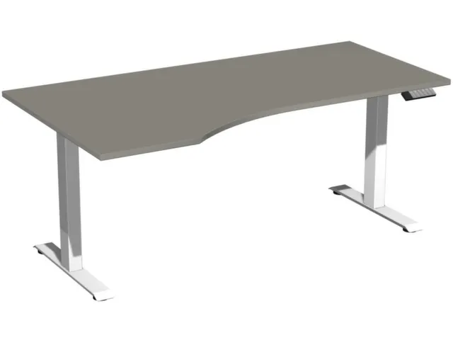 In hoogte verstelbaar bureau in vrije vorm,HxBxD 730-1230x1800x1000mm