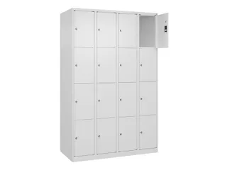 lockerkast,HxBxD 1850x1200x500mm,4x4vakken,vak B 300mm,cil.-slot - 1