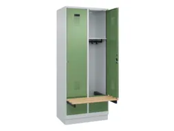 locker met bank,HxBxD 1950x800x815mm,2vak,vak B 400mm,cilinderslot