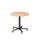 zuilheftafel,HxØ 720-1140x800mm,rond,voetkruis zwart,blad eiken