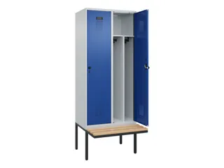 locker met bank,voor scheiding van kleding,HxBxD 2120x800x815mm,2vak - 1